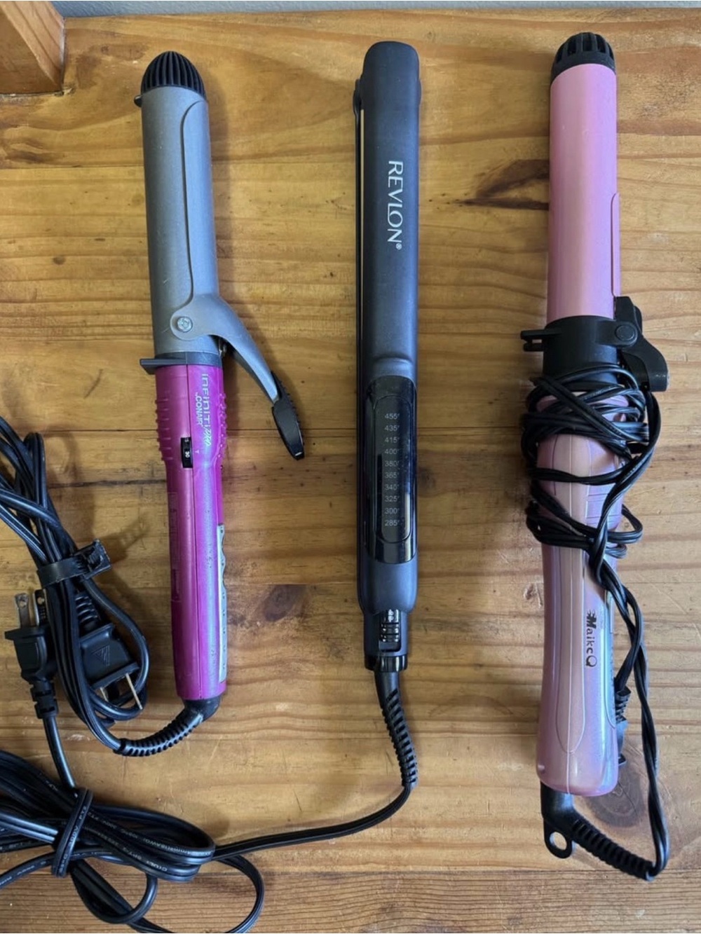 Hair Styling Tools Bundle - Revlon Flat Iron & 2 Curling Irons